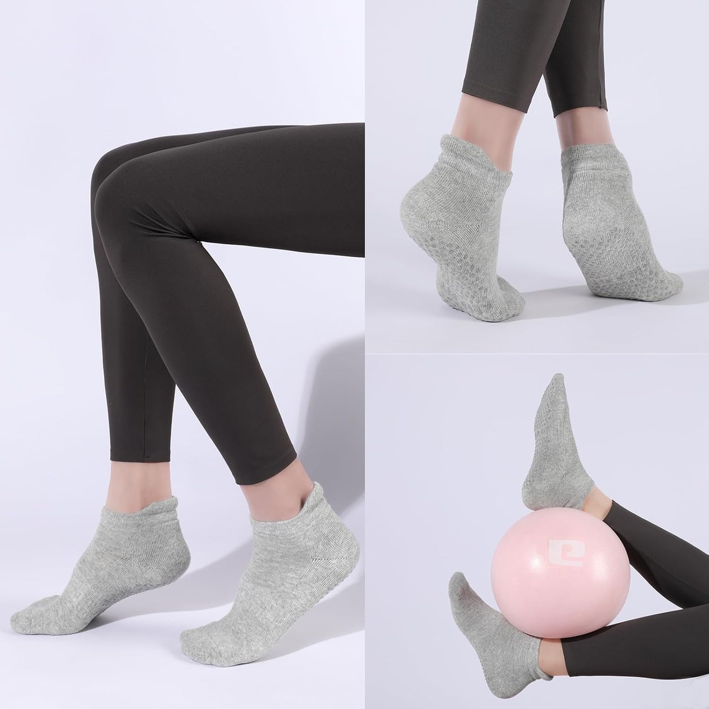 Grip Pilates Socks Non Slip Athletic Yoga Socks with Grips for Women Grippy socks for Hospital Workout Barre