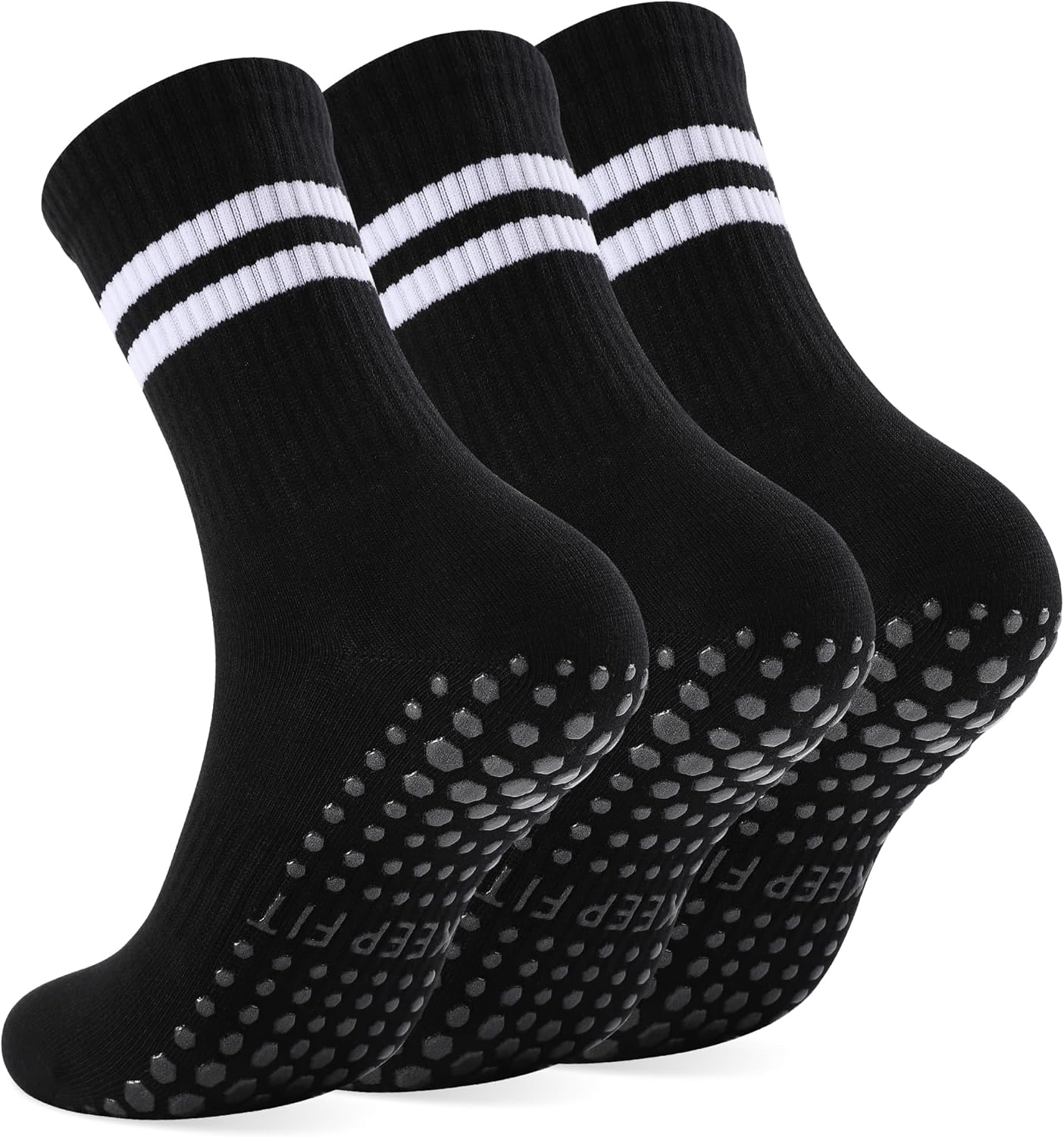 Grip Pilates Socks Non Slip Athletic Yoga Socks with Grips for Women Grippy socks for Hospital Workout Barre