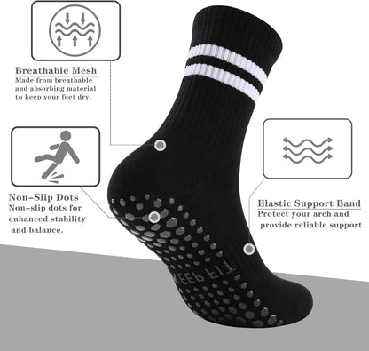 Grip Pilates Socks Non Slip Athletic Yoga Socks with Grips for Women Grippy socks for Hospital Workout Barre