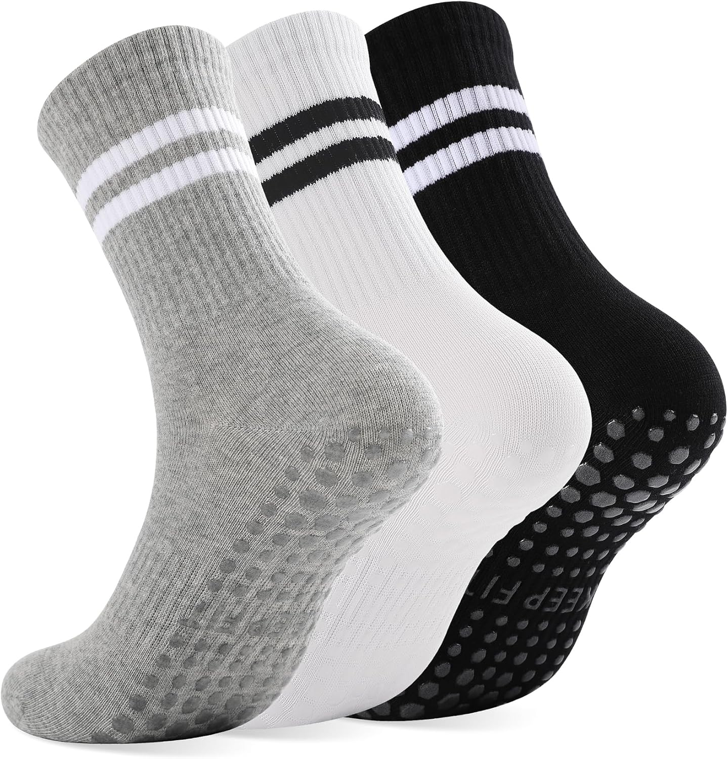 Grip Pilates Socks Non Slip Athletic Yoga Socks with Grips for Women Grippy socks for Hospital Workout Barre