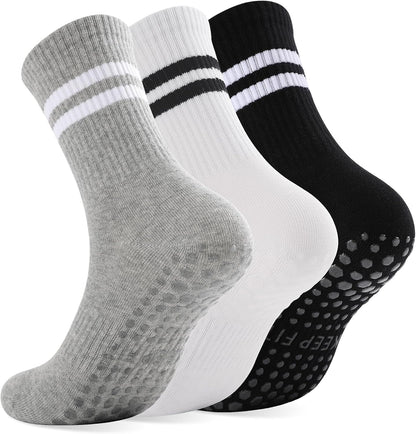 Grip Pilates Socks Non Slip Athletic Yoga Socks with Grips for Women Grippy socks for Hospital Workout Barre