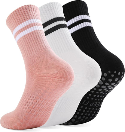 Grip Pilates Socks Non Slip Athletic Yoga Socks with Grips for Women Grippy socks for Hospital Workout Barre