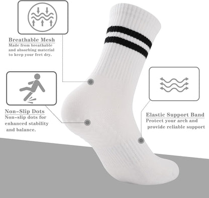 Grip Pilates Socks Non Slip Athletic Yoga Socks with Grips for Women Grippy socks for Hospital Workout Barre