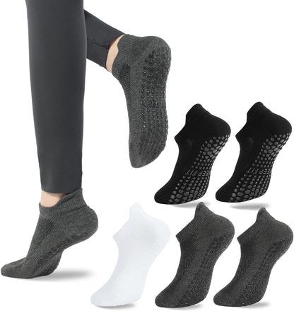 Grip Pilates Socks Non Slip Athletic Yoga Socks with Grips for Women Grippy socks for Hospital Workout Barre