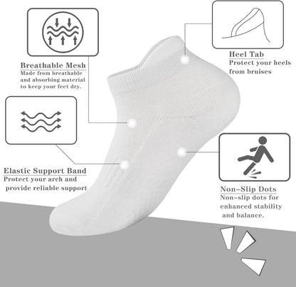 Grip Pilates Socks Non Slip Athletic Yoga Socks with Grips for Women Grippy socks for Hospital Workout Barre