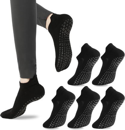 Grip Pilates Socks Non Slip Athletic Yoga Socks with Grips for Women Grippy socks for Hospital Workout Barre