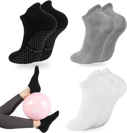 Grip Pilates Socks Non Slip Athletic Yoga Socks with Grips for Women Grippy socks for Hospital Workout Barre
