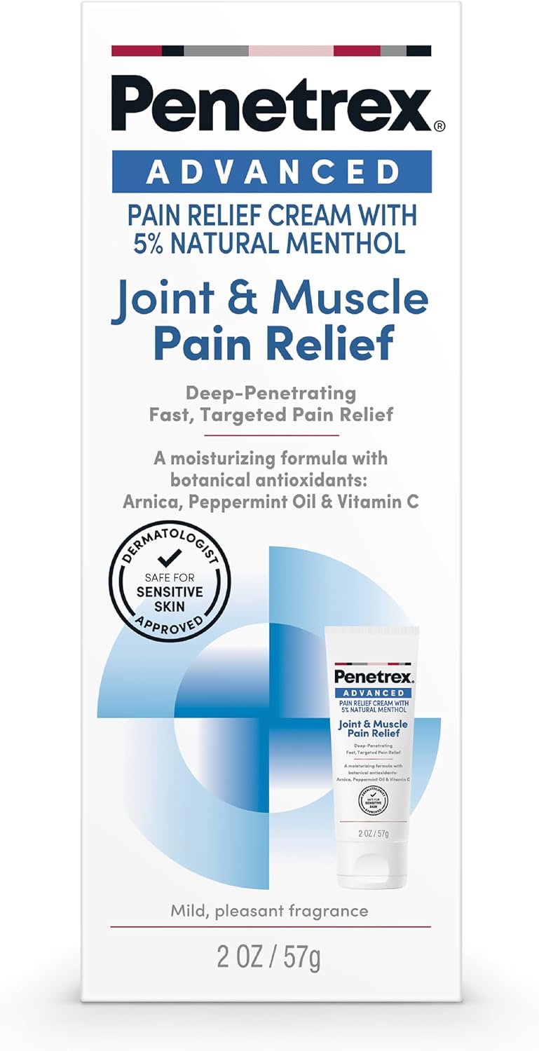 Advanced Pain Relief Cream for Joints & Muscles, 5% Menthol (2 Oz)