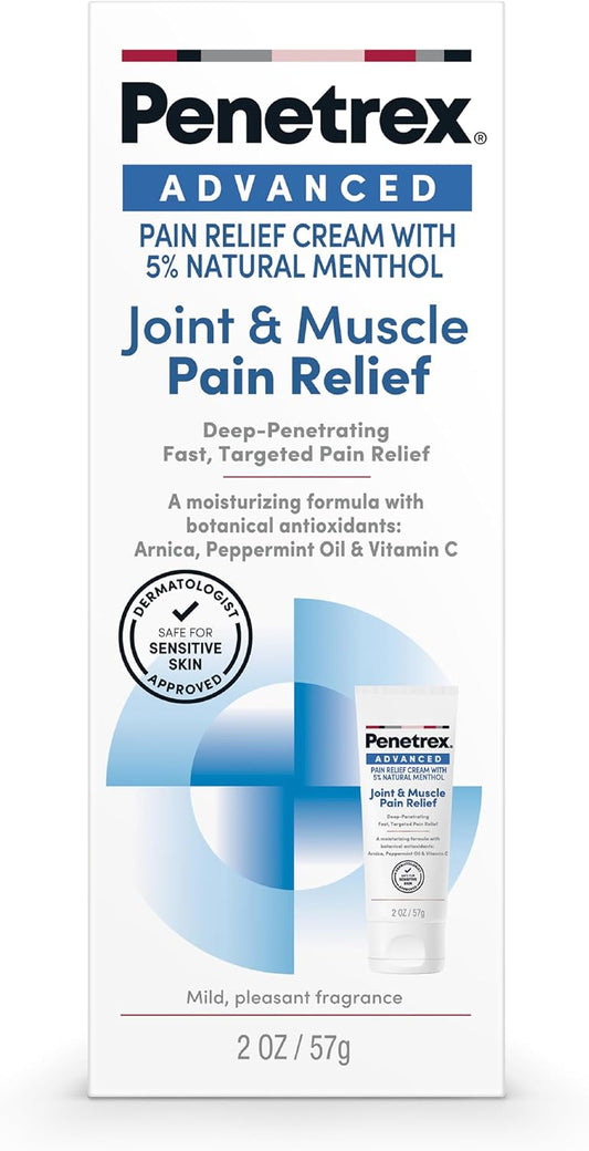 Advanced Pain Relief Cream for Joints & Muscles, 5% Menthol (2 Oz)