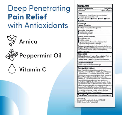 Advanced Pain Relief Cream for Joints & Muscles, 5% Menthol (2 Oz)