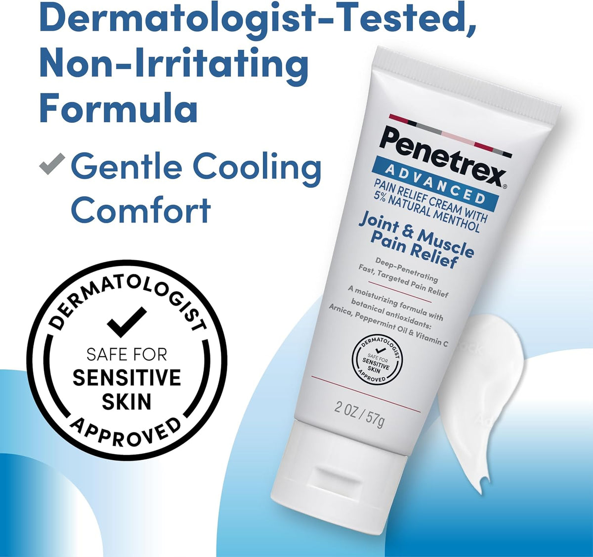 Advanced Pain Relief Cream for Joints & Muscles, 5% Menthol (2 Oz)