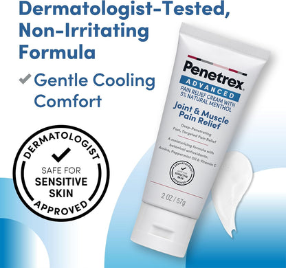 Advanced Pain Relief Cream for Joints & Muscles, 5% Menthol (2 Oz)