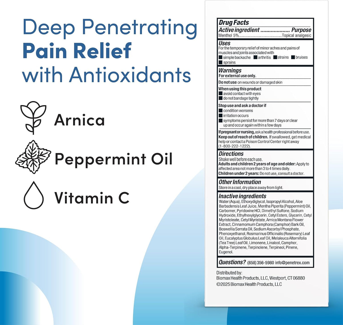 Advanced Pain Relief Cream for Joints & Muscles, 5% Menthol (2 Oz)