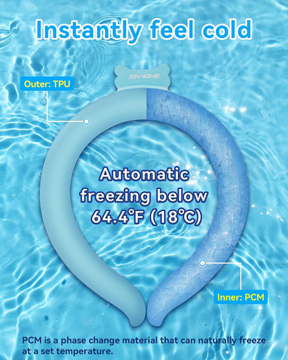 Neck Cooling Tube Wraps Ice Ring Neck Cooler Personal Ice Pack Wrap for Hot Weather Gel Reusable Wearable Gel Cooling for Summer Heat Hot Flashes Freezer Below 64.4℉