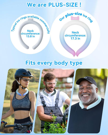 Neck Cooling Tube Wraps Ice Ring Neck Cooler Personal Ice Pack Wrap for Hot Weather Gel Reusable Wearable Gel Cooling for Summer Heat Hot Flashes Freezer Below 64.4℉