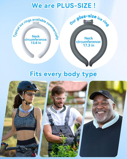 Neck Cooling Tube Wraps Ice Ring Neck Cooler Personal Ice Pack Wrap for Hot Weather Gel Reusable Wearable Gel Cooling for Summer Heat Hot Flashes Freezer Below 64.4℉