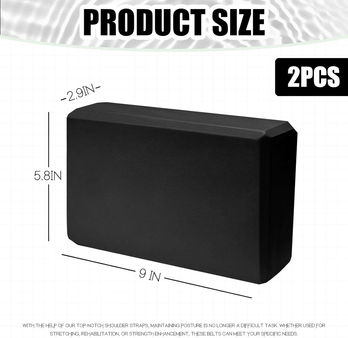 2 Pcs Yoga Blocks, 9x6x3 Inch Foam Blocks for Pilates | High density EVA foam Yoga Props lightweight non-slip surface for meditation stretching balance training