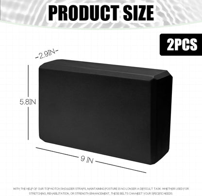 2 Pcs Yoga Blocks, 9x6x3 Inch Foam Blocks for Pilates | High density EVA foam Yoga Props lightweight non-slip surface for meditation stretching balance training