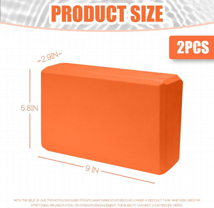 2 Pcs Yoga Blocks, 9x6x3 Inch Foam Blocks for Pilates | High density EVA foam Yoga Props lightweight non-slip surface for meditation stretching balance training