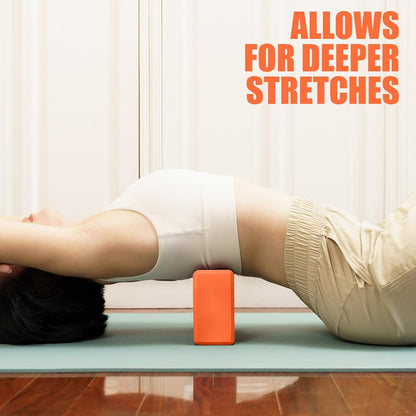 2 Pcs Yoga Blocks, 9x6x3 Inch Foam Blocks for Pilates | High density EVA foam Yoga Props lightweight non-slip surface for meditation stretching balance training