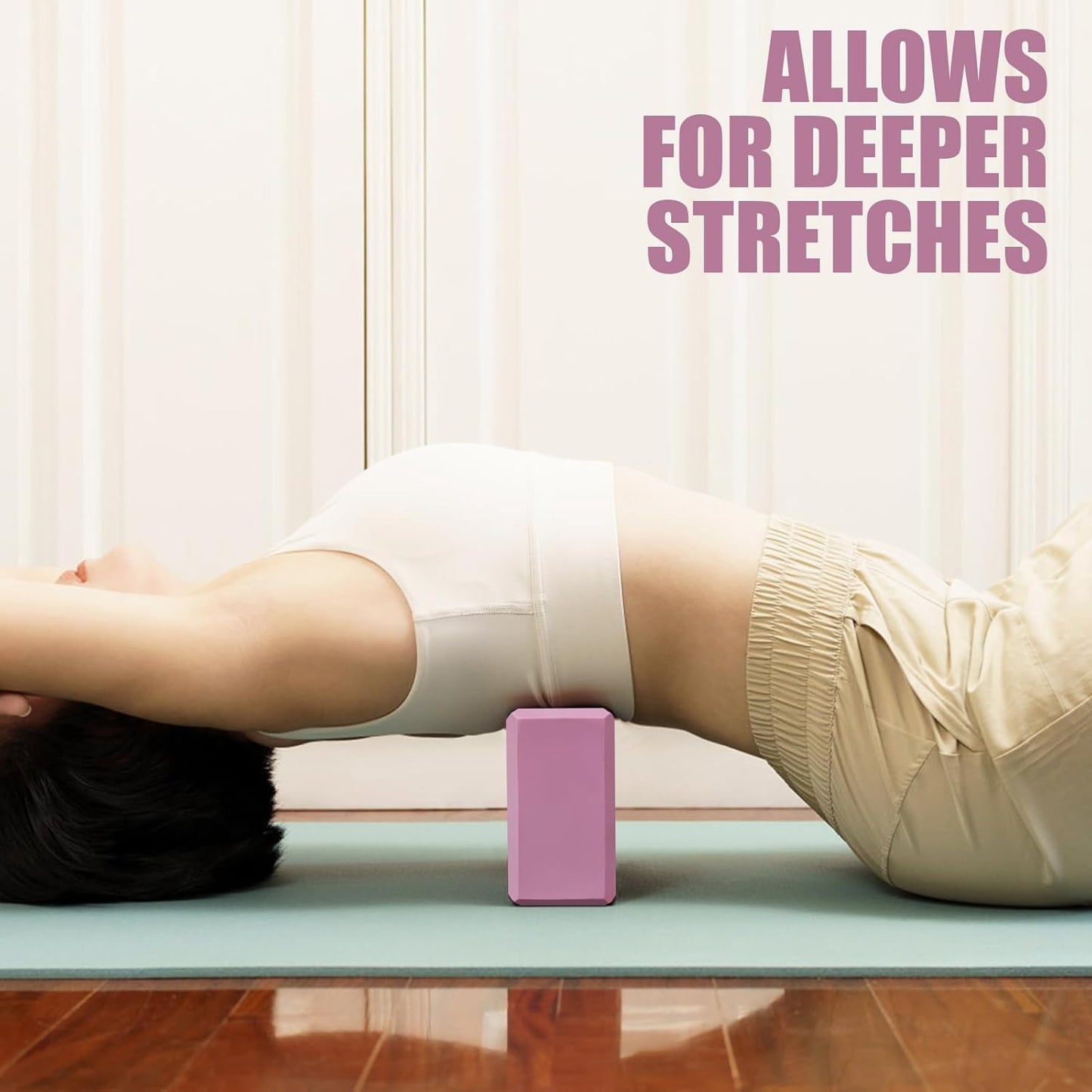 2 Pcs Yoga Blocks, 9x6x3 Inch Foam Blocks for Pilates | High density EVA foam Yoga Props lightweight non-slip surface for meditation stretching balance training
