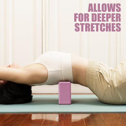 2 Pcs Yoga Blocks, 9x6x3 Inch Foam Blocks for Pilates | High density EVA foam Yoga Props lightweight non-slip surface for meditation stretching balance training