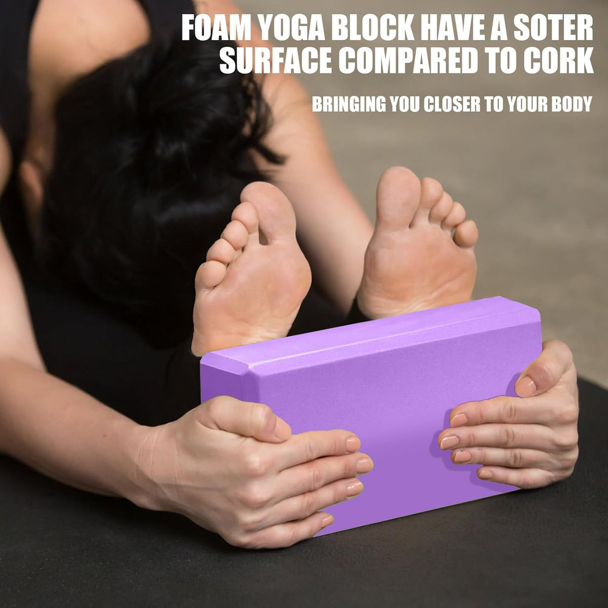 2 Pcs Yoga Blocks, 9x6x3 Inch Foam Blocks for Pilates | High density EVA foam Yoga Props lightweight non-slip surface for meditation stretching balance training