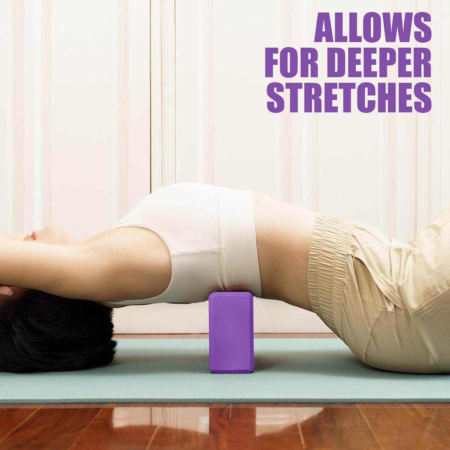 2 Pcs Yoga Blocks, 9x6x3 Inch Foam Blocks for Pilates | High density EVA foam Yoga Props lightweight non-slip surface for meditation stretching balance training