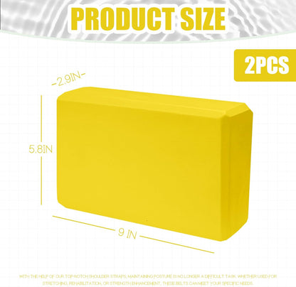 2 Pcs Yoga Blocks, 9x6x3 Inch Foam Blocks for Pilates | High density EVA foam Yoga Props lightweight non-slip surface for meditation stretching balance training
