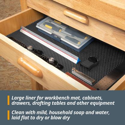 Heavy Duty Non Slip Mat, Anti Slip Mat, 24" x 48" Non Slip Pad Tool Mats for Woodworking Router, Workshop, Sanding, Cabinet, Workbench, Toolbox Drawer & Shelf Liner (71014)