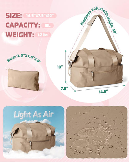 Small Gym Bag with Yoga Mat Holder, Wet Pocket and a Separate Pouch, Small Gym Duffle Bag for Women with Detachable Crossbody Shoulder Strap