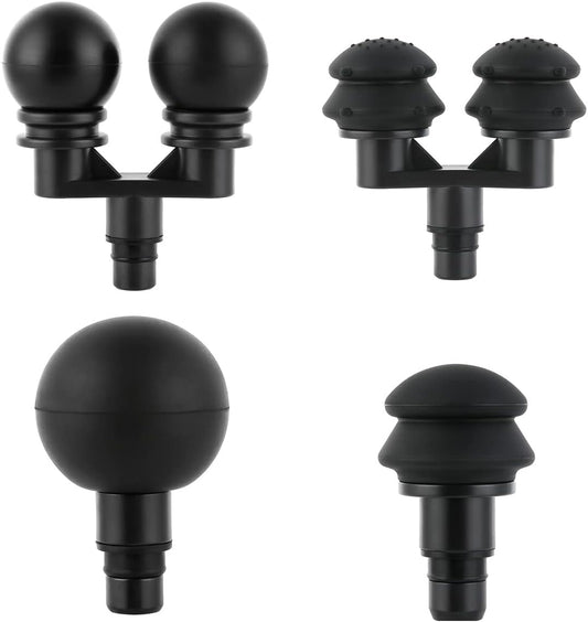 Massager Heads Massage Gun Soft Heads Replacement 4 Pack Massage Gun Adapter Double Head Attachment