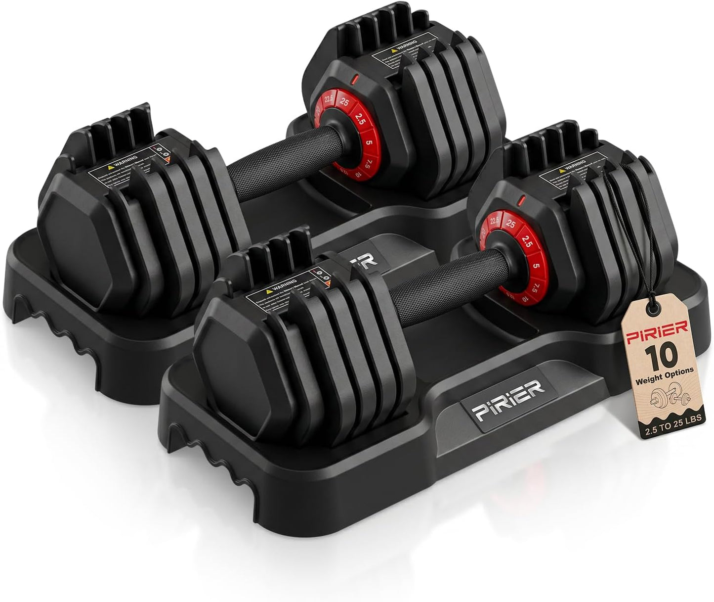 Adjustable Dumbbell Set 25/50LB Dumbbells Weight, 10-in-1/18-in-1 Weight Dumbbell with Anti-Slip Metal Handle and Bicep Supports for Comprehensive Full Body Strength Training