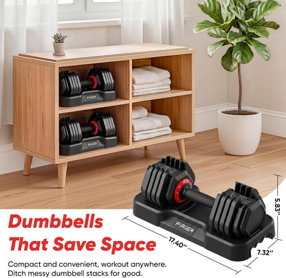 Adjustable Dumbbell Set 25/50LB Dumbbells Weight, 10-in-1/18-in-1 Weight Dumbbell with Anti-Slip Metal Handle and Bicep Supports for Comprehensive Full Body Strength Training