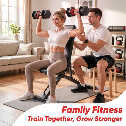 Adjustable Dumbbell Set 25/50LB Dumbbells Weight, 10-in-1/18-in-1 Weight Dumbbell with Anti-Slip Metal Handle and Bicep Supports for Comprehensive Full Body Strength Training