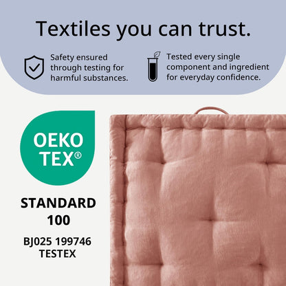 Intelligent Design Azza Floor Pillow, Large Cushions Sitting for Adults, Floor Pillow for Meditation or Yoga, Lustrous Chenille Tufted with Scalloped Edges for Bench/Chair Cushion, 24"x24"x5" Aqua