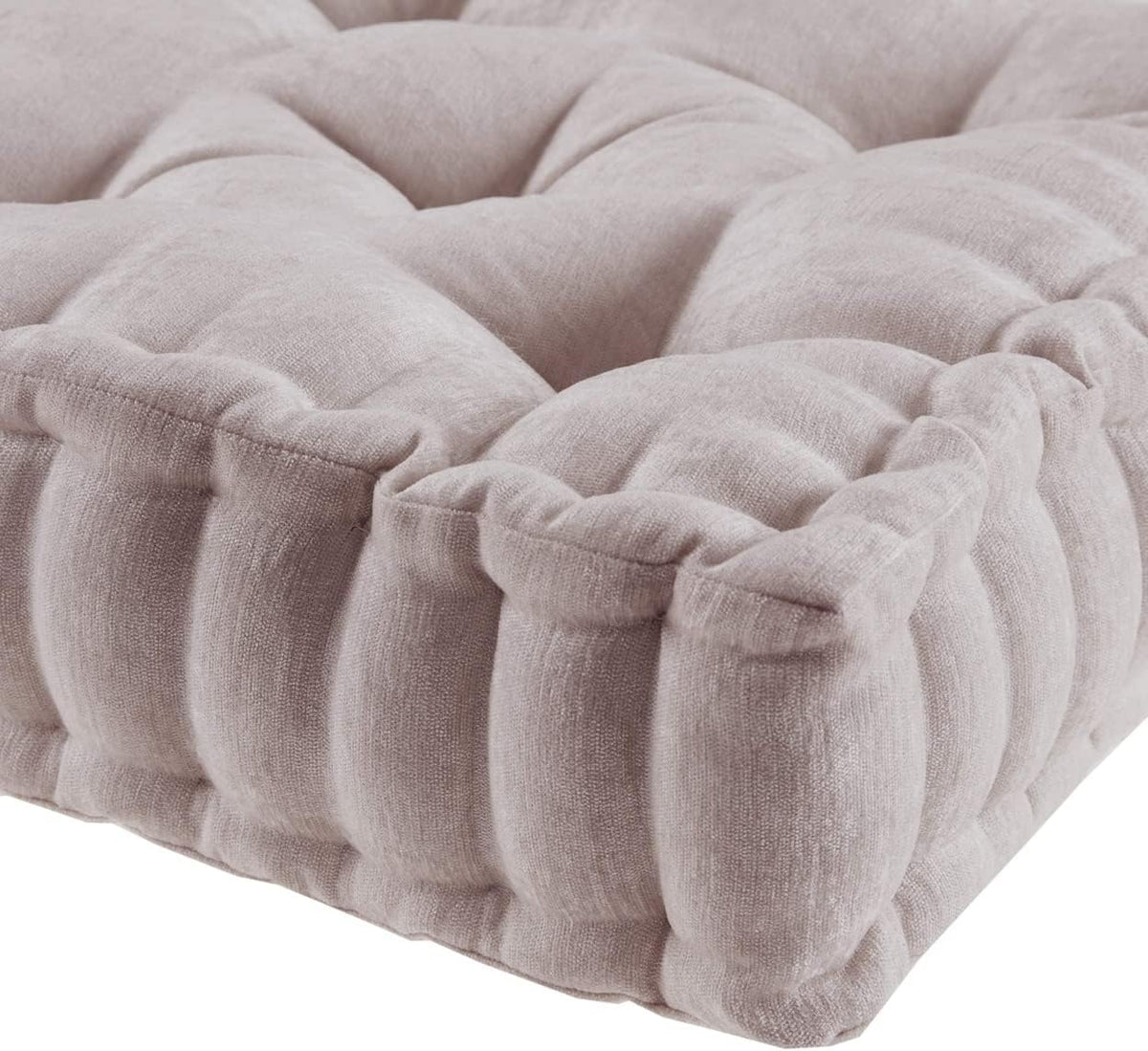 Intelligent Design Azza Floor Pillow, Large Cushions Sitting for Adults, Floor Pillow for Meditation or Yoga, Lustrous Chenille Tufted with Scalloped Edges for Bench/Chair Cushion, 24"x24"x5" Aqua