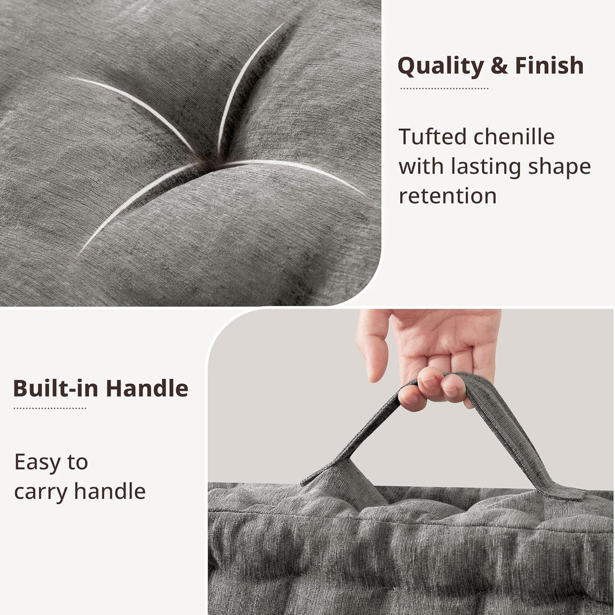 Intelligent Design Azza Floor Pillow, Large Cushions Sitting for Adults, Floor Pillow for Meditation or Yoga, Lustrous Chenille Tufted with Scalloped Edges for Bench/Chair Cushion, 24"x24"x5" Aqua