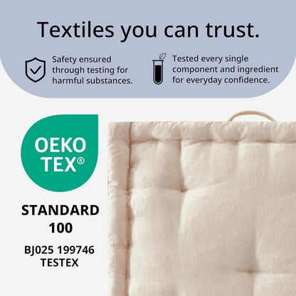 Intelligent Design Azza Floor Pillow, Large Cushions Sitting for Adults, Floor Pillow for Meditation or Yoga, Lustrous Chenille Tufted with Scalloped Edges for Bench/Chair Cushion, 24"x24"x5" Aqua