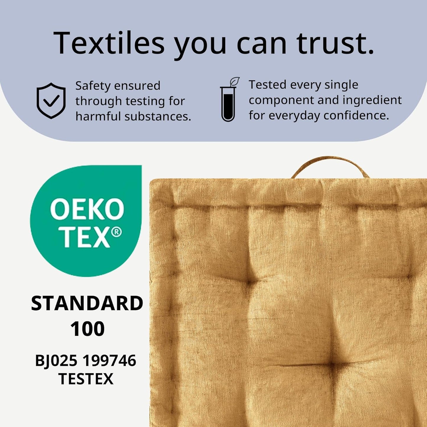 Intelligent Design Azza Floor Pillow, Large Cushions Sitting for Adults, Floor Pillow for Meditation or Yoga, Lustrous Chenille Tufted with Scalloped Edges for Bench/Chair Cushion, 24"x24"x5" Aqua