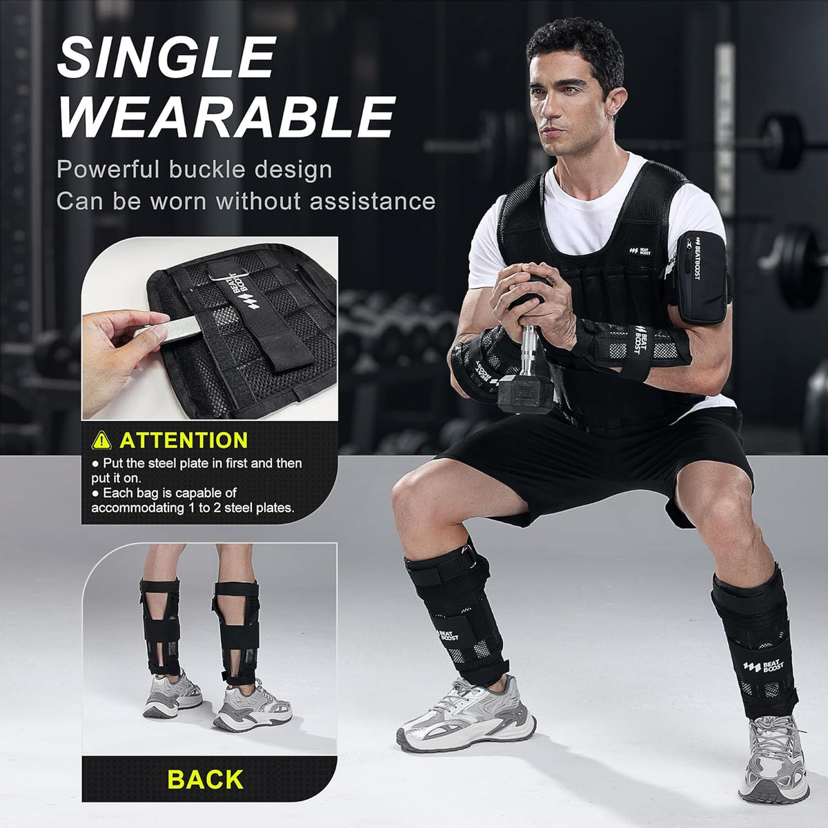 Ankle Wrist Weights 4lb/10lb/15lb/20lb/25lb/30lb Adjustable Leg Arm Weights for Men Walking Pilates Exercise Workout Gym Aerobics