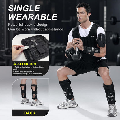 Ankle Wrist Weights 4lb/10lb/15lb/20lb/25lb/30lb Adjustable Leg Arm Weights for Men Walking Pilates Exercise Workout Gym Aerobics