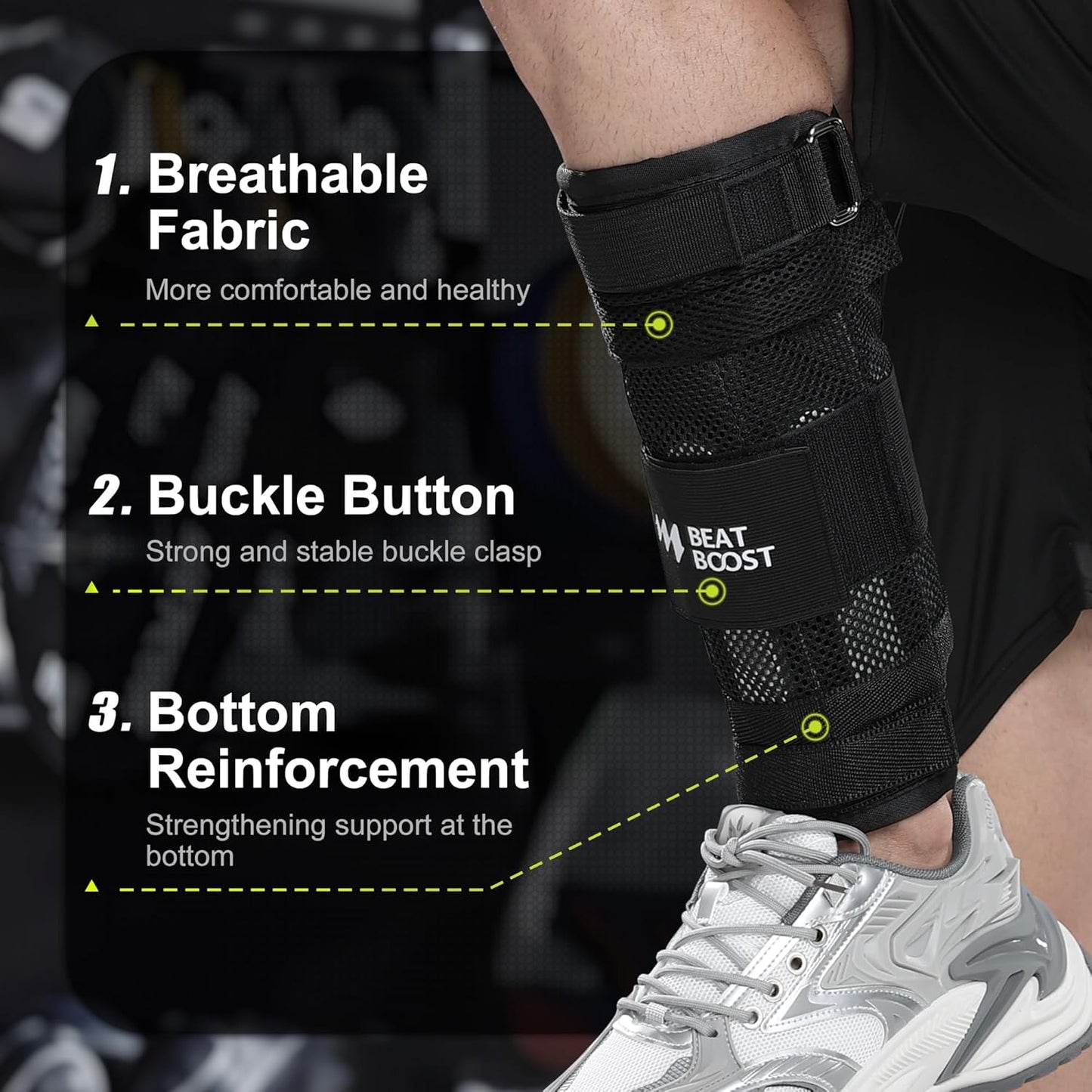 Ankle Wrist Weights 4lb/10lb/15lb/20lb/25lb/30lb Adjustable Leg Arm Weights for Men Walking Pilates Exercise Workout Gym Aerobics