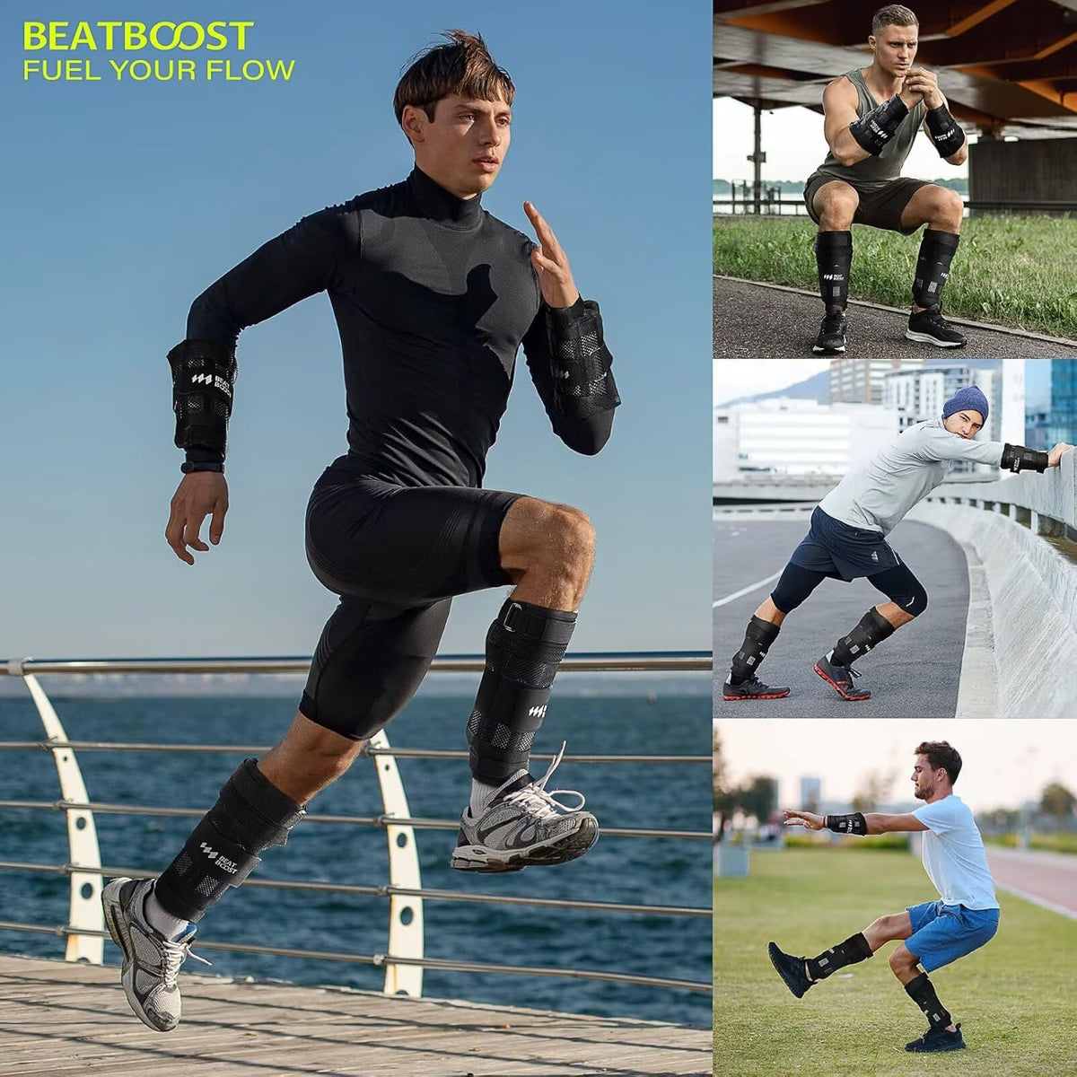Ankle Wrist Weights 4lb/10lb/15lb/20lb/25lb/30lb Adjustable Leg Arm Weights for Men Walking Pilates Exercise Workout Gym Aerobics
