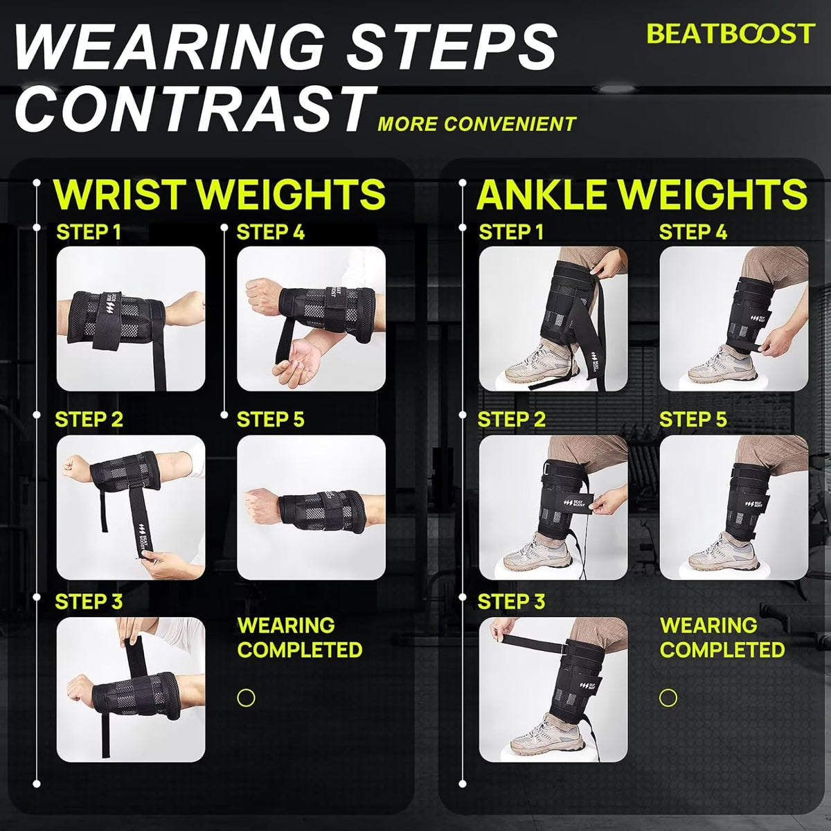 Ankle Wrist Weights 4lb/10lb/15lb/20lb/25lb/30lb Adjustable Leg Arm Weights for Men Walking Pilates Exercise Workout Gym Aerobics