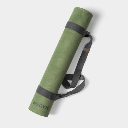 Yoga Mat, 4mm Cushioned Exercise Mat for Yoga, Pilates, Home Workouts - Anti Slip Polyurethane Suede Yoga Mat with Carrying Strap
