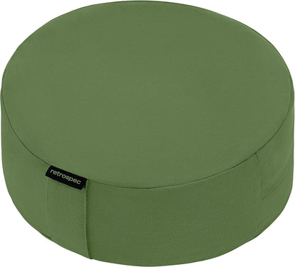 Sedona Zafu Meditation Cushion Filled w/Buckwheat Hulls - Yoga Pillow for Meditation Practices - Machine Washable 100% Cotton Cover & Durable Carry Handle, Round