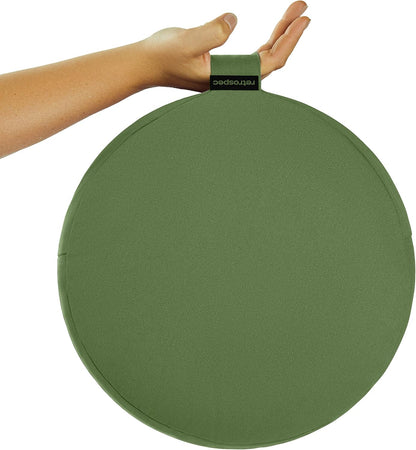 Sedona Zafu Meditation Cushion Filled w/Buckwheat Hulls - Yoga Pillow for Meditation Practices - Machine Washable 100% Cotton Cover & Durable Carry Handle, Round
