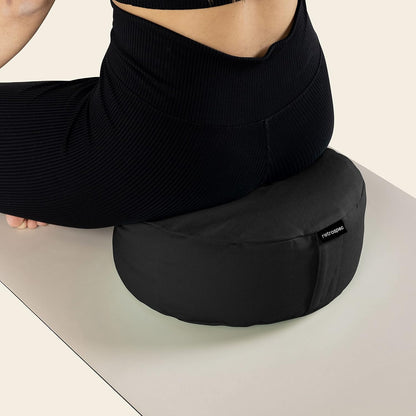 Sedona Zafu Meditation Cushion Filled w/Buckwheat Hulls - Yoga Pillow for Meditation Practices - Machine Washable 100% Cotton Cover & Durable Carry Handle, Round