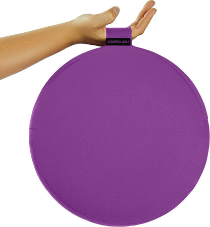 Sedona Zafu Meditation Cushion Filled w/Buckwheat Hulls - Yoga Pillow for Meditation Practices - Machine Washable 100% Cotton Cover & Durable Carry Handle, Round